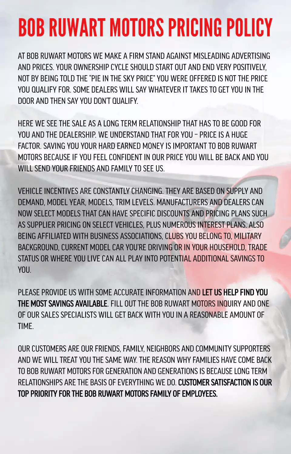 Bob Ruwart Pricing Policy