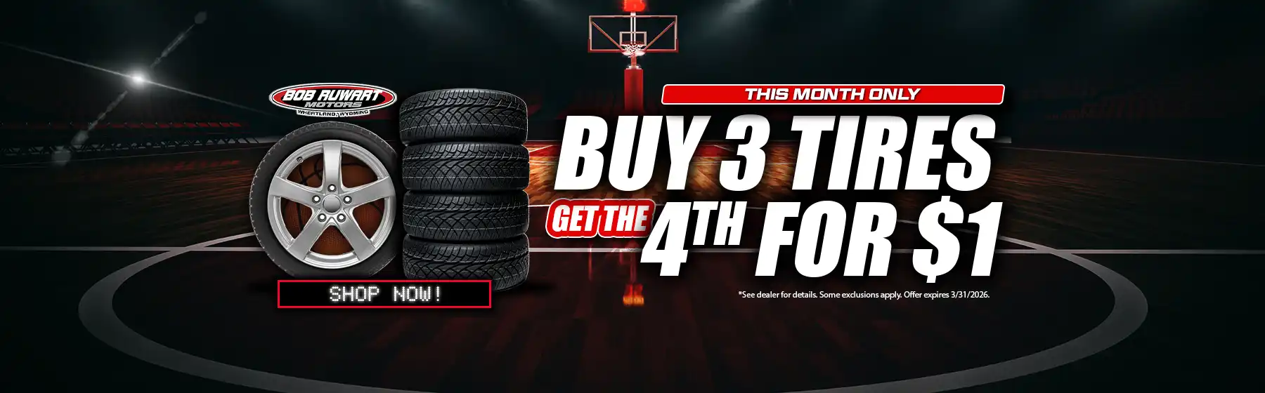Buy 3 Tires Get the 4th for $1